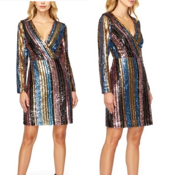 Sam Edelman Dresses & Skirts - Sam Edelman | Colorful Sequin Stripe Dress NEW